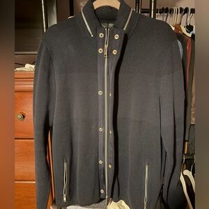 Armani Exchange Men's Black Zip-Up Sweater